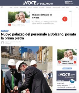 posa prima pietra palazzo della ripartizione del personale Bolzano