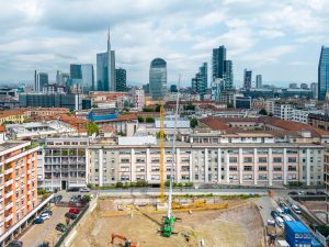 Cantiere a Milano del Fatebenesorelle, costruzione nuova piscina a cura dell'Impresa di Costruzioni Lovisotto