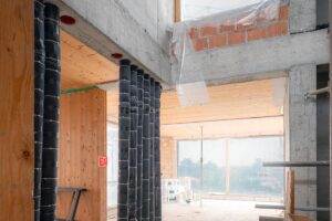 Interno al grezzo della Residenza Tarvisium, edificio residenziale di lusso nel centro di Treviso